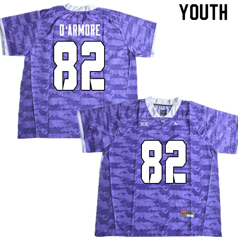 Youth #82 Jason D'Armore TCU Horned Frogs College Football Jerseys Sale-Limited Purple